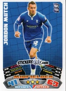 Sticker Jordon Mutch - NPower Championship 2011-2012. Match Attax n. 21 - Topps