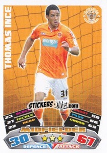 Sticker Tom Ince - NPower Championship 2011-2012. Match Attax n. 30 - Topps