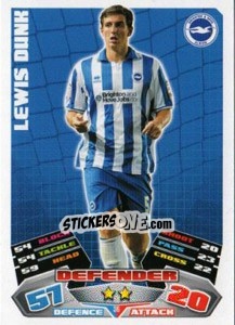 Sticker Lewis Dunk - NPower Championship 2011-2012. Match Attax n. 36 - Topps