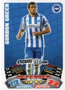 Sticker Gordon Greer - NPower Championship 2011-2012. Match Attax n. 37 - Topps