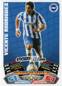 Sticker Vicente Rodriguez - NPower Championship 2011-2012. Match Attax n. 42 - Topps