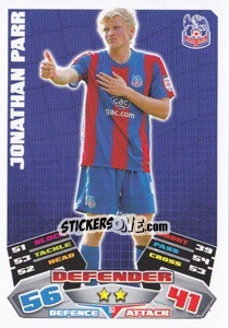 Figurina Jonathan Parr - NPower Championship 2011-2012. Match Attax n. 93 - Topps
