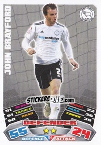 Sticker John Brayford - NPower Championship 2011-2012. Match Attax - Topps