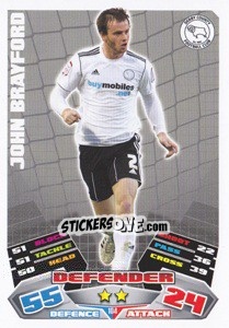 Figurina John Brayford - NPower Championship 2011-2012. Match Attax n. 104 - Topps