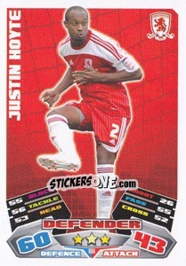 Sticker Justin Hoyte - NPower Championship 2011-2012. Match Attax - Topps