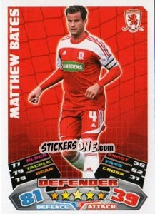Sticker Matthew Bates - NPower Championship 2011-2012. Match Attax n. 169 - Topps