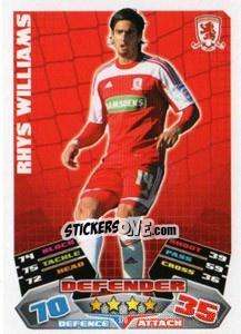 Sticker Rhys Williams - NPower Championship 2011-2012. Match Attax n. 170 - Topps