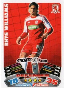 Sticker Rhys Williams - NPower Championship 2011-2012. Match Attax - Topps