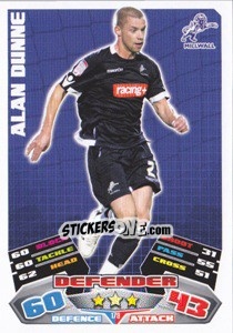 Sticker Alan Dunne - NPower Championship 2011-2012. Match Attax n. 179 - Topps