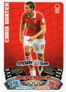 Sticker Chris Gunter - NPower Championship 2011-2012. Match Attax n. 190 - Topps