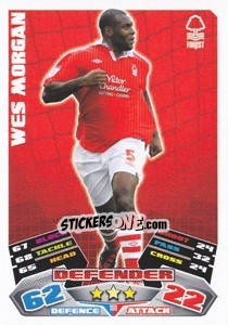 Sticker Wes Morgan - NPower Championship 2011-2012. Match Attax n. 191 - Topps