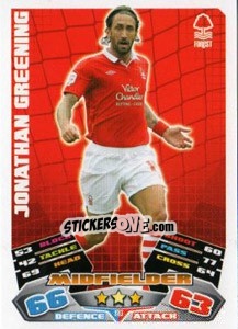 Figurina Jonathan Greening - NPower Championship 2011-2012. Match Attax n. 193 - Topps