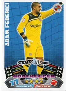 Sticker Adam Federici - NPower Championship 2011-2012. Match Attax n. 222 - Topps