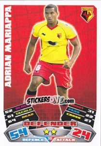 Sticker Adrian Mariappa - NPower Championship 2011-2012. Match Attax - Topps