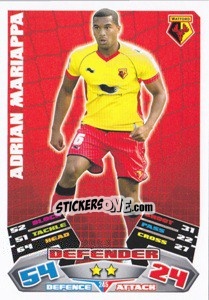 Sticker Adrian Mariappa - NPower Championship 2011-2012. Match Attax n. 245 - Topps
