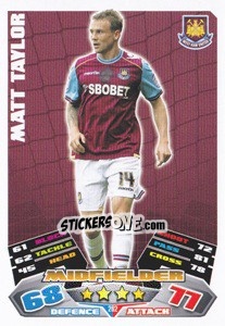 Sticker Matt Taylor - NPower Championship 2011-2012. Match Attax n. 262 - Topps