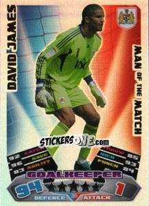 Sticker David James - NPower Championship 2011-2012. Match Attax - Topps
