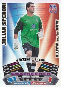 Sticker Julian Speroni - NPower Championship 2011-2012. Match Attax - Topps