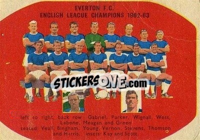 Sticker Everton Team Group - Footballers 1963-1964
 n. 110 - A&BC