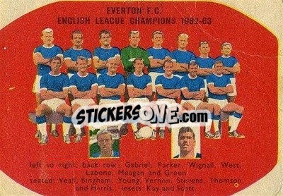 Sticker Everton Team Group - Footballers 1963-1964
 n. 105b - A&BC