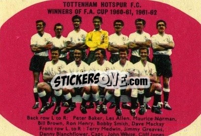 Sticker Tottenham Hotspur FC - Footballers 1962-1963
 - A&BC