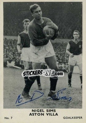 Sticker Nigel Sims - Footballers 1961-1962
 - A&BC