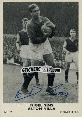 Sticker Nigel Sims - Footballers 1961-1962
 n. 7 - A&BC