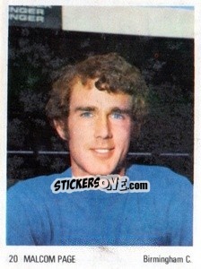 Sticker Malcolm Page - Soccer Parade 1972-1973
 n. 20 - Americana