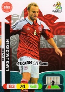 Sticker Lars Jacobsen - UEFA Euro Poland-Ukraine 2012. Adrenalyn XL n. 16 - Panini