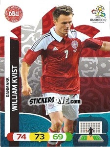 Sticker William Kvist - UEFA Euro Poland-Ukraine 2012. Adrenalyn XL n. 20 - Panini