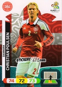 Sticker Christian Poulsen - UEFA Euro Poland-Ukraine 2012. Adrenalyn XL - Panini