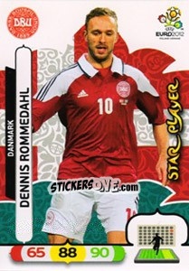 Sticker Dennis Rommedahl - UEFA Euro Poland-Ukraine 2012. Adrenalyn XL n. 23 - Panini