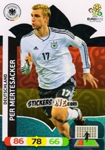 Sticker Per Mertesacker - UEFA Euro Poland-Ukraine 2012. Adrenalyn XL n. 29 - Panini