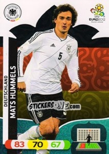 Sticker Mats Hummels - UEFA Euro Poland-Ukraine 2012. Adrenalyn XL - Panini