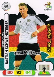 Cromo Bastian Schweinsteiger - UEFA Euro Poland-Ukraine 2012. Adrenalyn XL - Panini