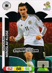Sticker Miroslav Klose - UEFA Euro Poland-Ukraine 2012. Adrenalyn XL n. 39 - Panini