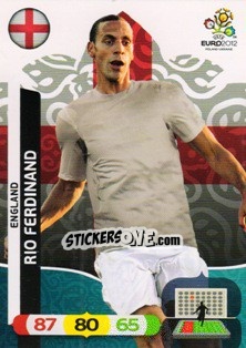 Sticker Rio Ferdinand - UEFA Euro Poland-Ukraine 2012. Adrenalyn XL n. 44 - Panini