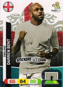 Sticker Darren Bent - UEFA Euro Poland-Ukraine 2012. Adrenalyn XL n. 56 - Panini