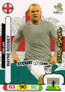 Sticker Wayne Rooney - UEFA Euro Poland-Ukraine 2012. Adrenalyn XL n. 57 - Panini
