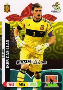 Sticker Iker Casillas - UEFA Euro Poland-Ukraine 2012. Adrenalyn XL n. 58 - Panini