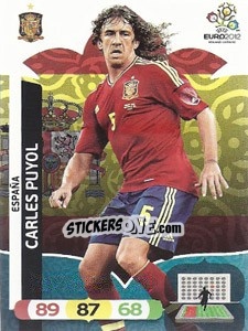 Sticker Carles Puyol - UEFA Euro Poland-Ukraine 2012. Adrenalyn XL n. 59 - Panini