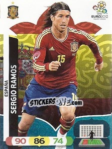 Sticker Sergio Ramos - UEFA Euro Poland-Ukraine 2012. Adrenalyn XL n. 61 - Panini