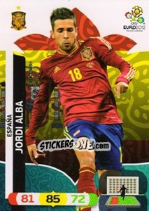 Sticker Jordi Alba - UEFA Euro Poland-Ukraine 2012. Adrenalyn XL n. 63 - Panini