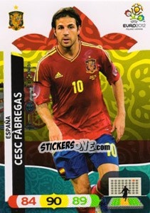 Sticker Cesc Fàbregas - UEFA Euro Poland-Ukraine 2012. Adrenalyn XL n. 70 - Panini