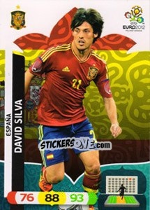 Sticker David Silva - UEFA Euro Poland-Ukraine 2012. Adrenalyn XL n. 71 - Panini