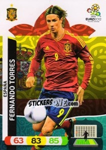 Sticker Fernando Torres - UEFA Euro Poland-Ukraine 2012. Adrenalyn XL n. 75 - Panini