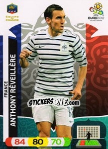 Sticker Anthony Réveillère - UEFA Euro Poland-Ukraine 2012. Adrenalyn XL - Panini