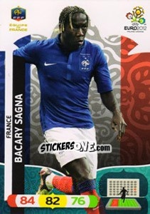 Sticker Bacary Sagna - UEFA Euro Poland-Ukraine 2012. Adrenalyn XL n. 80 - Panini