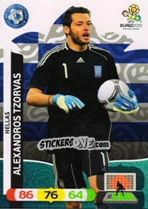 Sticker Alexandros Tzorvas - UEFA Euro Poland-Ukraine 2012. Adrenalyn XL n. 91 - Panini