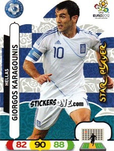 Sticker Giorgos Karagounis - UEFA Euro Poland-Ukraine 2012. Adrenalyn XL n. 95 - Panini